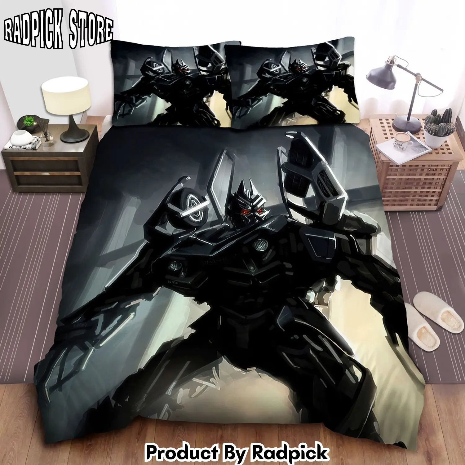 Radpick transformer black megatron painting duvet cover bedroom sets comfortable bedding sets rp327643